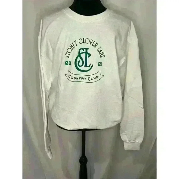 Stoney Clover Lane Unisex Country Club Logo Sweatshirt White Size M - Picture 1 of 4